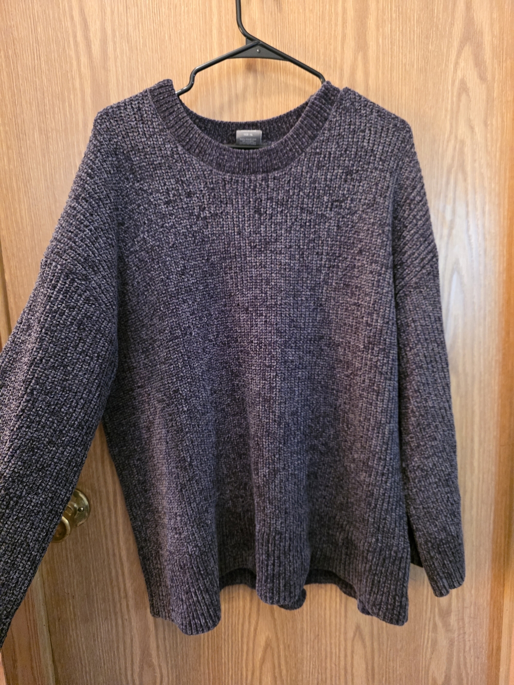 Matty M Plush Ribbed Crewneck Sweater - Dark Charcoal